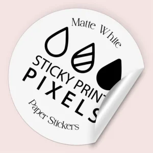 Custom designed stickers with vibrant colors and brand logos