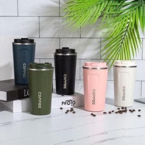 Thermal mugs Kenya with custom branding, insulated stainless steel design, and secure lid