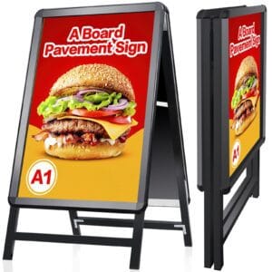 A-frame pavement signage Kenya with double-sided display board and foldable metal frame