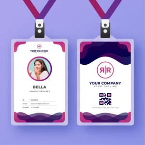 ID card printing in Kenya with photo, logo, QR code, and lamination finish