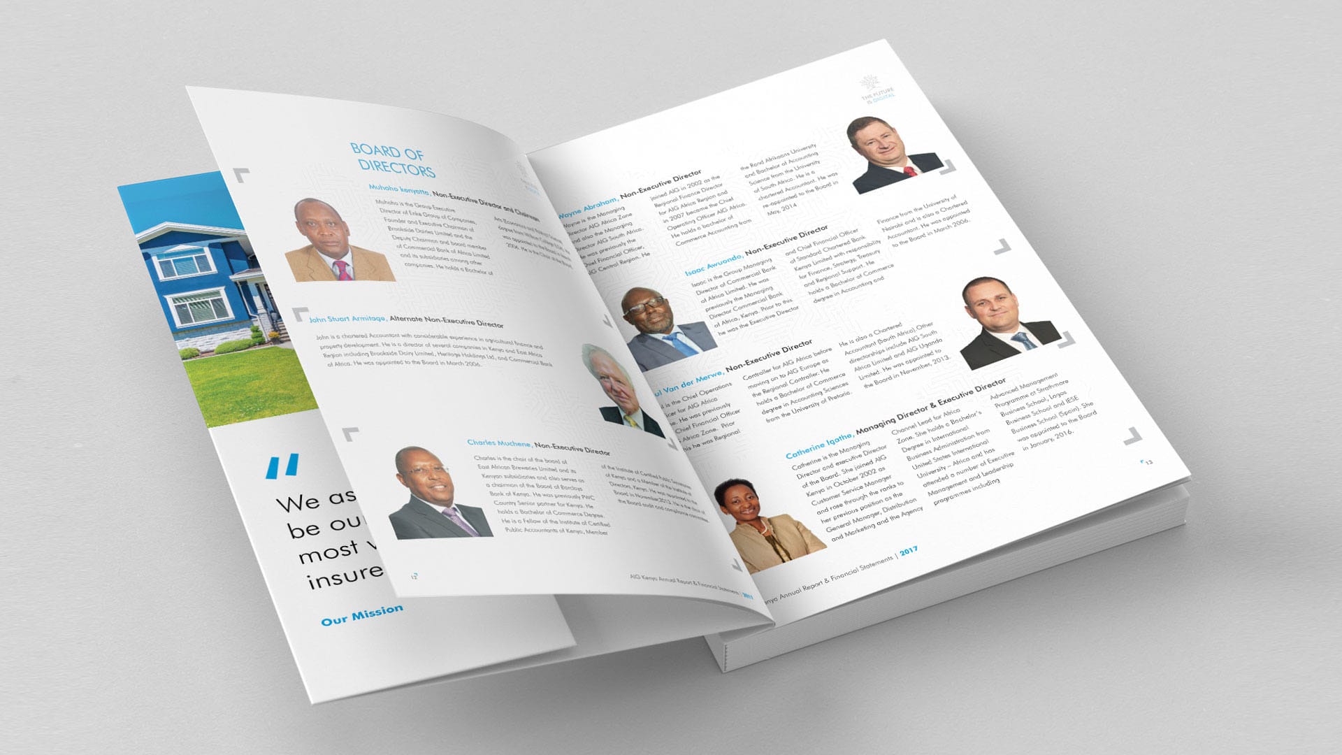 Annual reports printing in Kenya with branded covers, financial charts, and premium binding