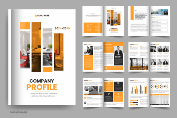 Company profile design services in Kenya with modern layout and brand visuals