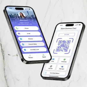 Professional digital business card in Kenya with modern layout and contact links