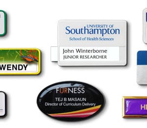 Custom name tags in Kenya with engraved or printed staff names and company branding for professional identification