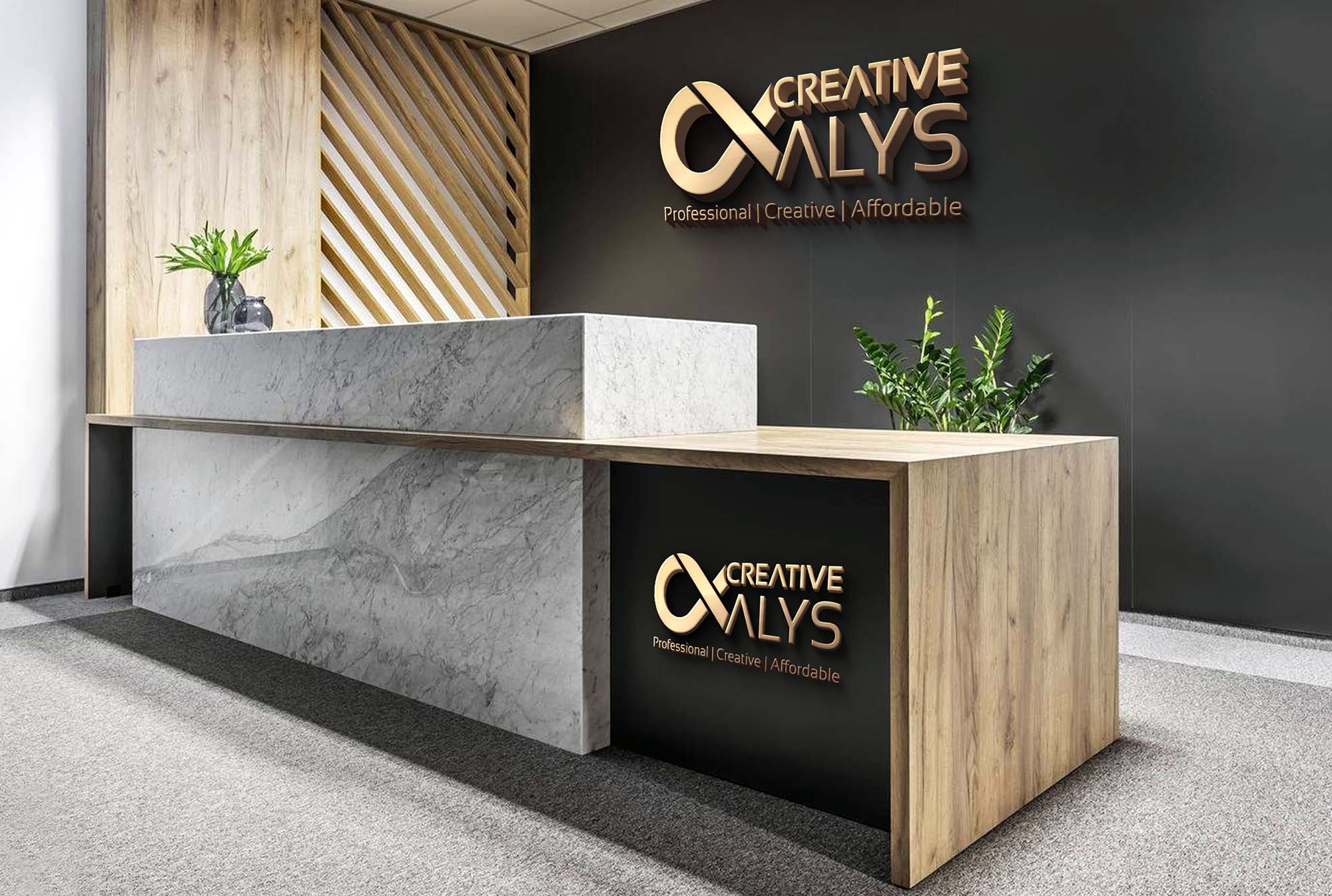 Reception office signs in Kenya with custom branding for corporate lobbies, front desks, and interior feature walls