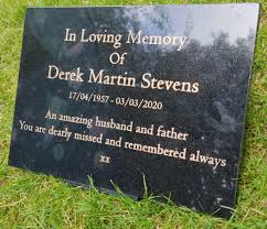 Engraved tombstone plaques in Kenya with personalized inscriptions on granite, marble, or metal for dignified memorials